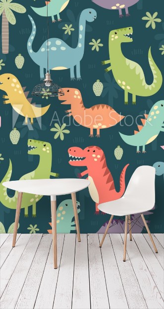 Picture of Funny dinosaurs seamless pattern